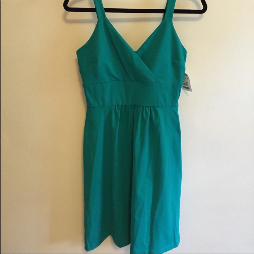 Teal cross over dress